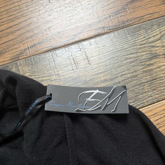 Enzo Mantovani 100% Cashmere Cardigan Sweater Black NWT Made in Italy Women’s S - Picture 3 of 6